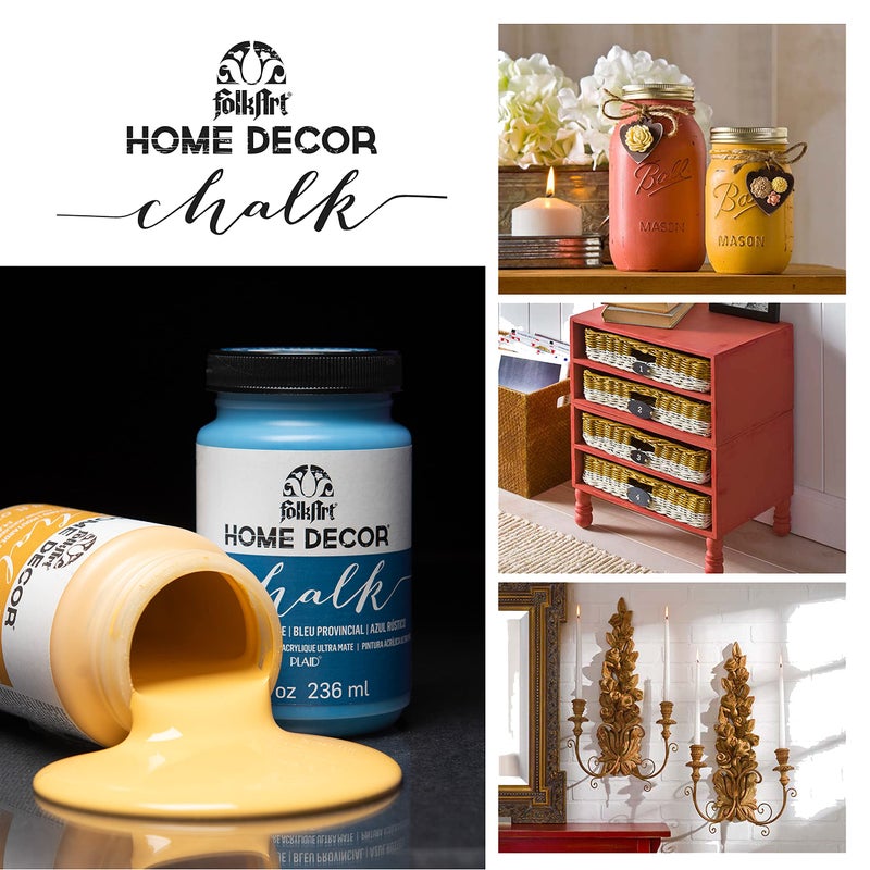 FolkArt Home D  cor Chalk Finish Acrylic Paint, 8oz, 8 ounce, Sage Blossom - Image 4